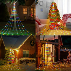 Christmas Outdoor 180 LED Waterfall Tree Lights 8 Modes USB Plug In Waterproof