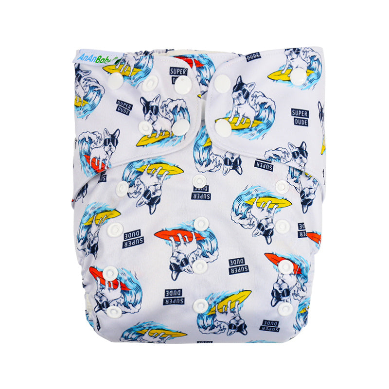 Printed Cloth Diapers for 3 25kg Babies, Washable & Reusable