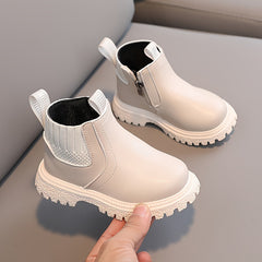 Girls' Lightweight Non-slip Zipper Boots for Spring and Autumn