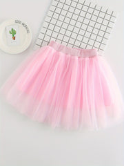 Toddler Girls Solid Tutu Skirt Mesh Skirt For Ballet Dance Practice