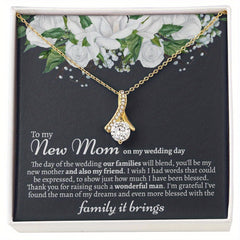 Zircon Pendant Necklace with Cards - Mother In Law Wedding Gift