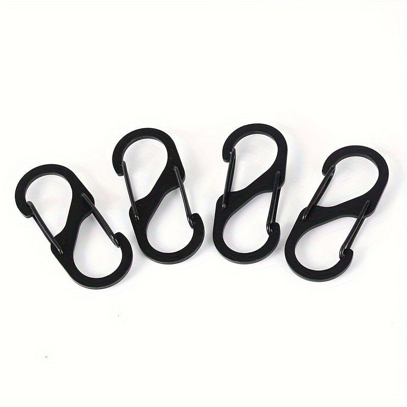 10pcs S Type Carabiner With Lock Metal Keychain Hook For Camping Hiking