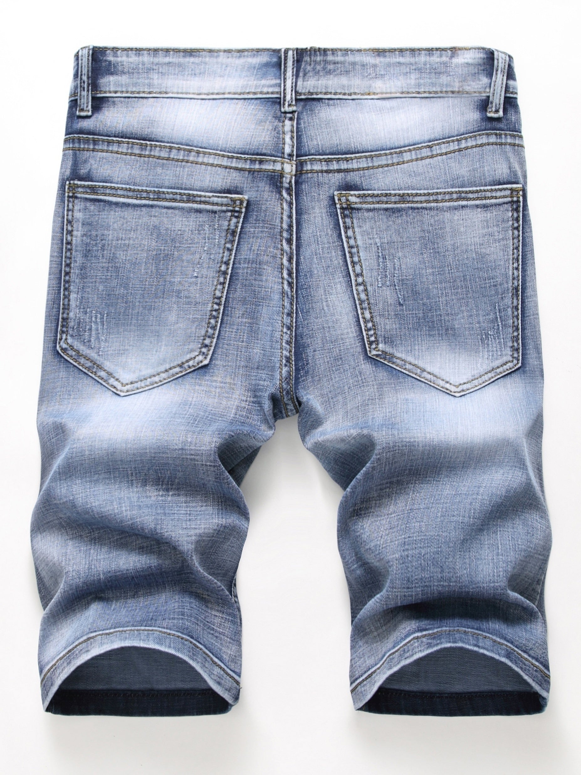 Men's Distressed Denim Shorts, Casual Street Style