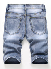 Men's Distressed Denim Shorts, Casual Street Style
