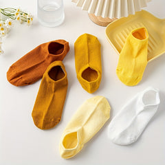 6 Pairs Solid Ankle Socks for Women Casual & Comfy Low Cut Stockings