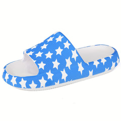 Women's Cloud Slides Pillow Slippers Star & Stripe Pattern Open Toe