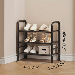 Large Capacity Metal Shoe Rack for Household Use - Functional Storage Shoe Rack