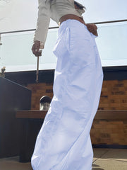 Y2K Low Waist Wide Leg Cargo Pants for Women
