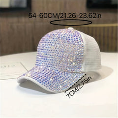 Rhinestone Baseball Cap Sunscreen Trucker Hat Adjustable Y2K Hip Hop Dad Hats