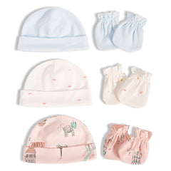 Baby Boys Cartoon Print Cap & Mittens Set for Autumn & Spring