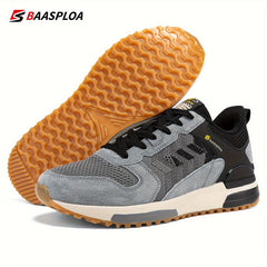Baasploa Men's Vintage Sneakers Non Slip Lace Up Casual Shoes