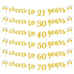 Alphabet Pull Flower CHEERS TO 10 90 Flag Birthday Party Decoration