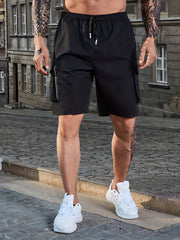 Men's Casual Pocket Waist Drawstring Cargo Shorts For Summer