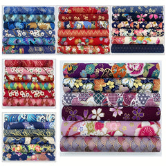 6pcs Navy Red Purple Bronzing Printed Cotton Fabric for DIY Sewing Scrapbooking