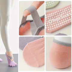 3 Pairs Yoga Socks Cross Strap Non Slip Pilates Barre