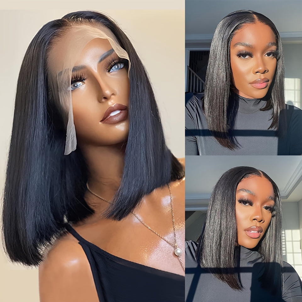 Short Straight Bob Wig Natural Fluffy Hairline Wig For Women Daily Holiday Party