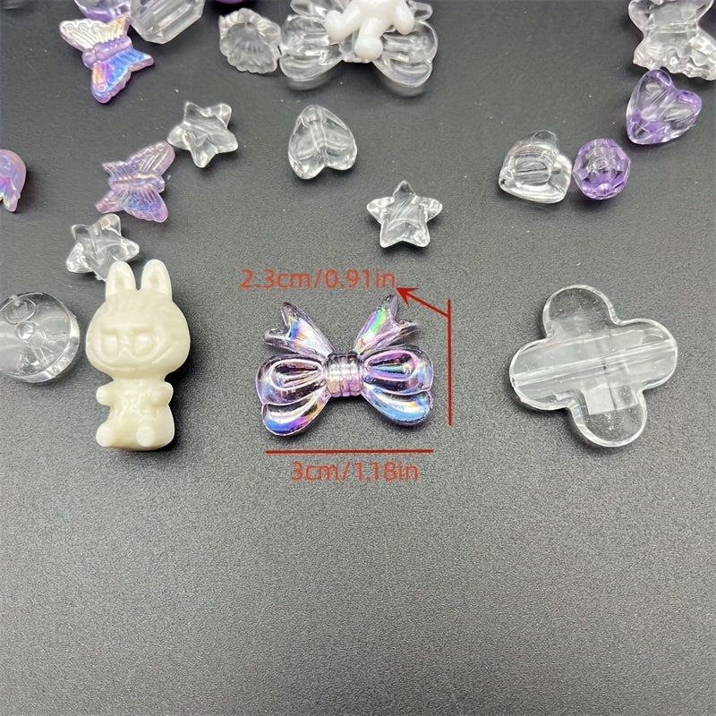 50g Transparent Solid Mixed Beads Bulk DIY Bracelet Necklace Material