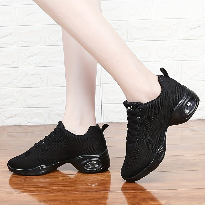 Solid Thick Sole Heightened Dance Shoes With Air Cushion