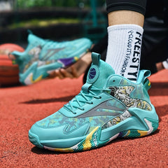 Men's Block Basketball Shoes Comfy Non Slip Sneakers For Training
