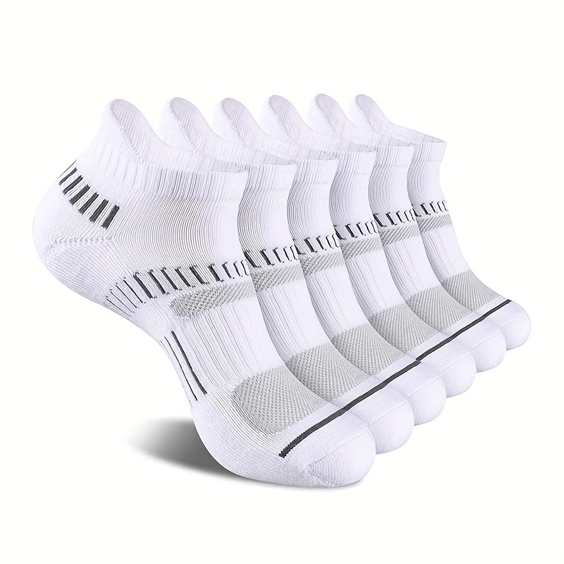 6 Pairs Men's Running Ankle Socks Deodorant Thickened Sports Non Slip