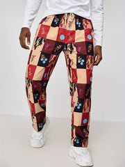 Men's Plaid Casual Pants Straight Leg Trousers