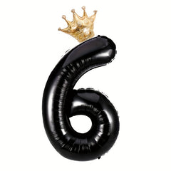 6 Cm Giant Number Crown Foil Balloon for Celebrations and Decorations
