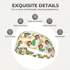 Custom Face Sport Headband Sweatproof Hairband Personalized Photo Soft Sweatband