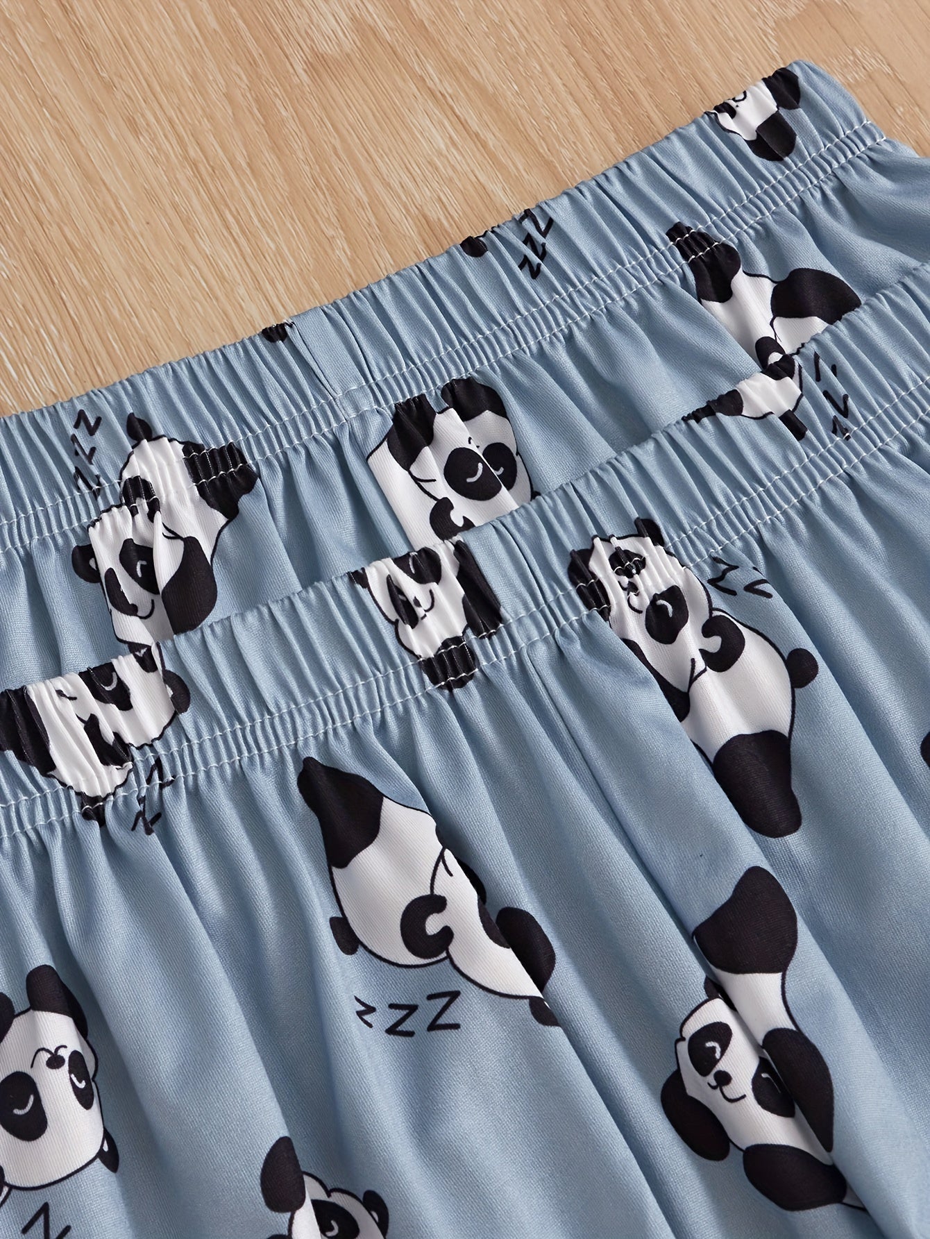 Panda Print Pajamas Set Short Sleeve - Women's Sleepwear