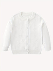 Girls Jacquard Button Down Knit Cardigan Top For Summer Night