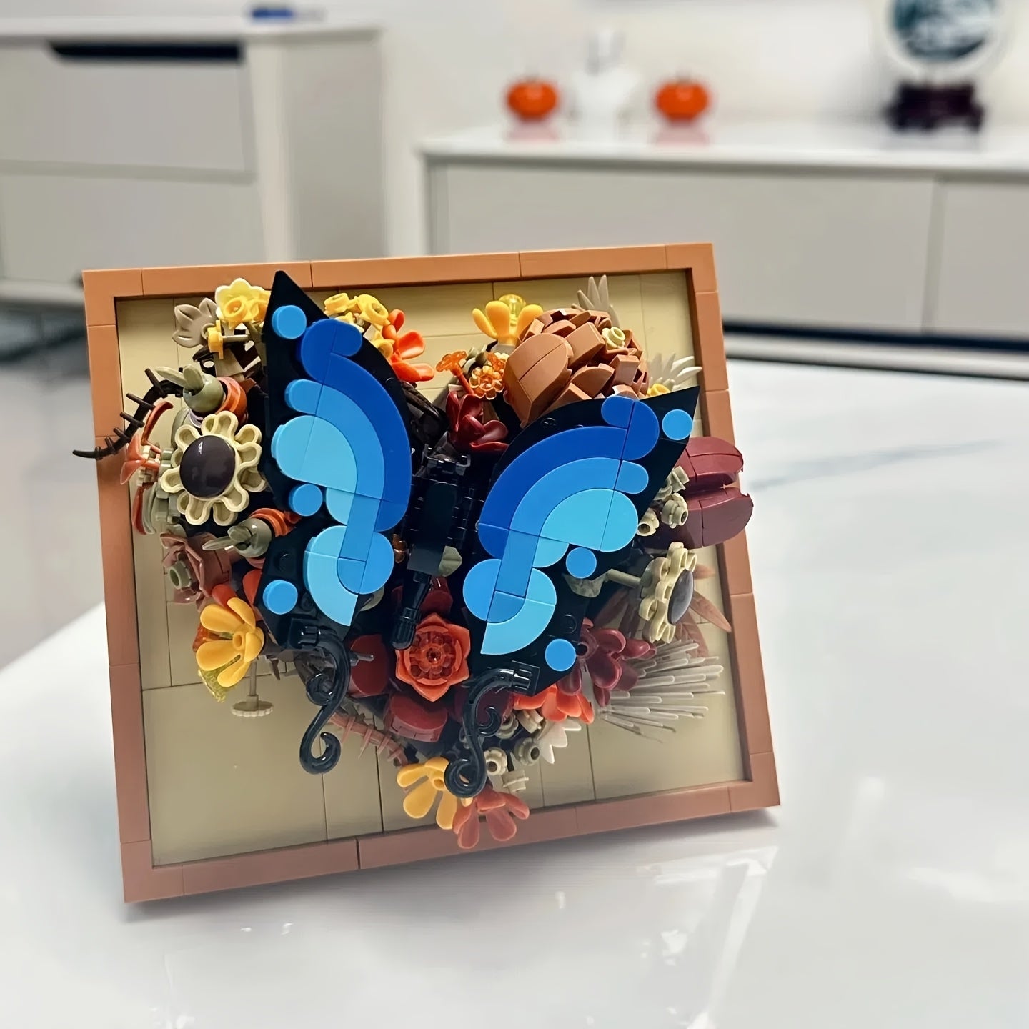 1000pcs Butterfly Rose Chrysanthemum Flower Building Blocks