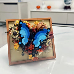 1000pcs Butterfly Rose Chrysanthemum Flower Building Blocks