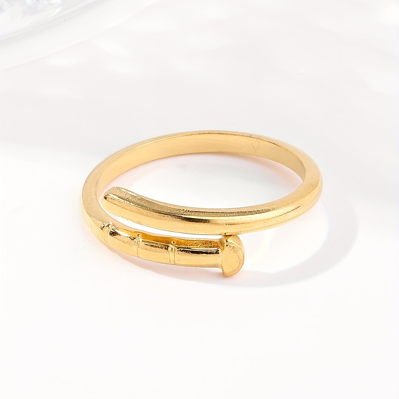 Iron Nail Stainless Steel Open Ring Men Women