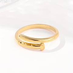 Iron Nail Stainless Steel Open Ring Men Women