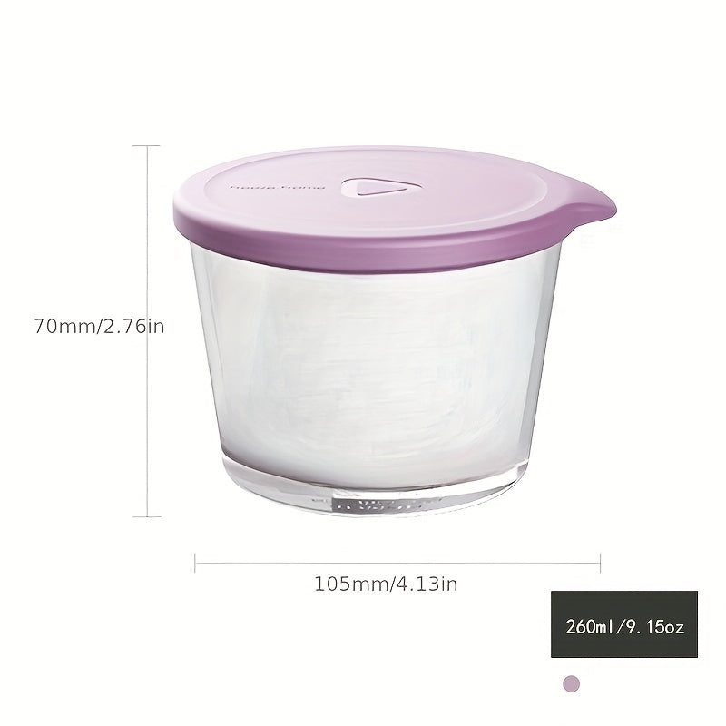 9.15oz Glass Fresh Keeping Box Microwave Bowl Refrigerator Food Storage Box