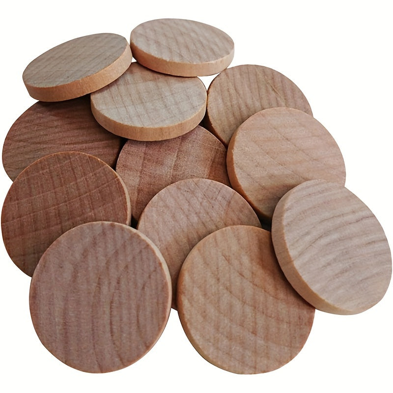 120pcs 2.54cm Natural Wood Slices Round Coins for DIY Arts & Crafts