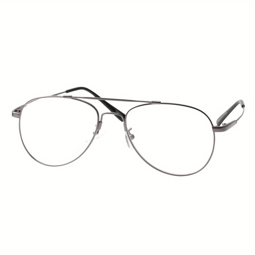 SOOLALA Mens Pilot Eyeglasses Frame Flexible Memory Metal Aviator Readers