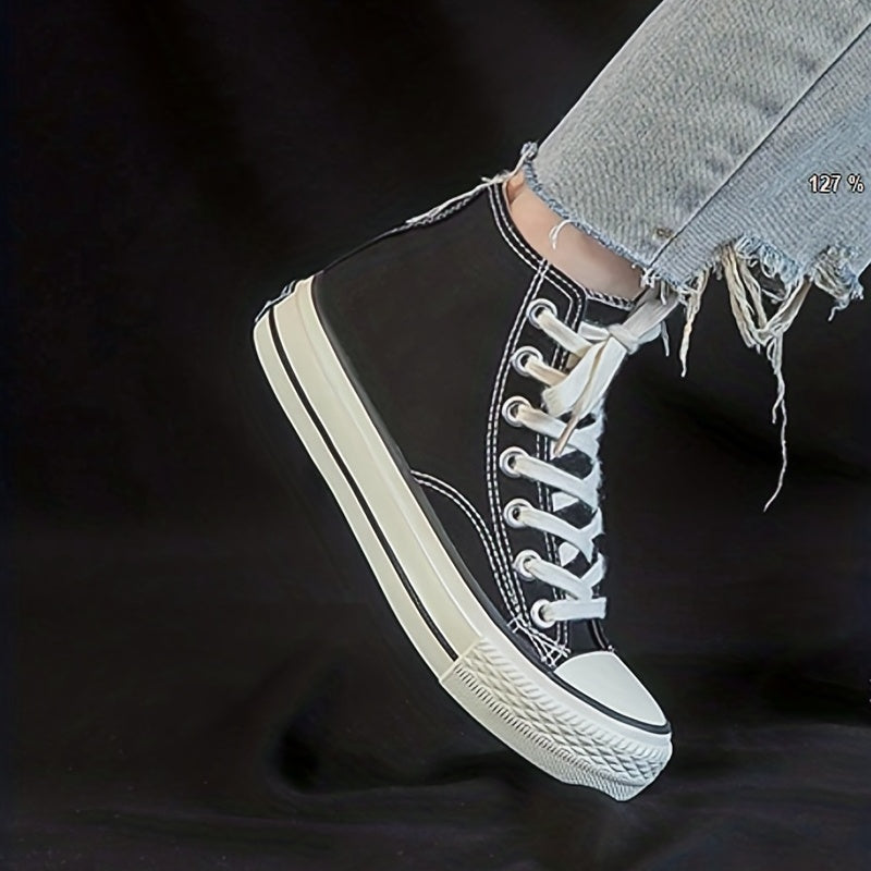 Women's High Top Canvas Shoes Classic Lace Up Skate Shoes