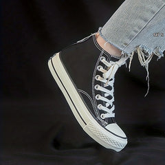 Women's High Top Canvas Shoes Classic Lace Up Skate Shoes