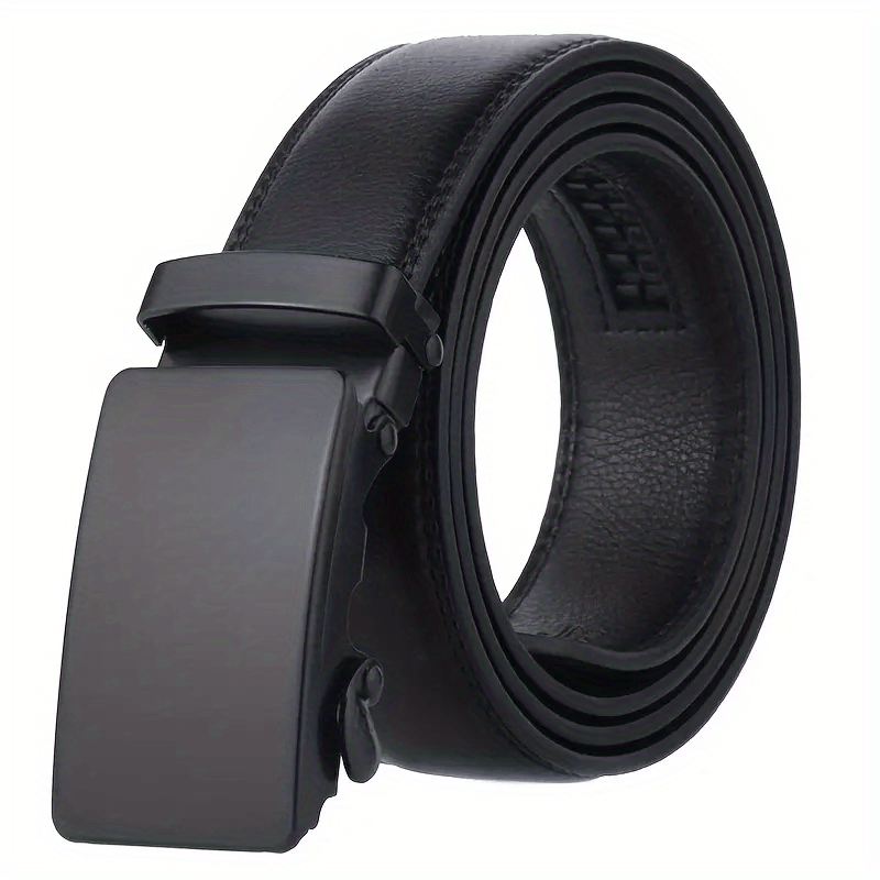 Men's PU Leather Belt Automatic Buckle Business Style Belt