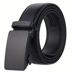Men's PU Leather Belt Automatic Buckle Business Style Belt