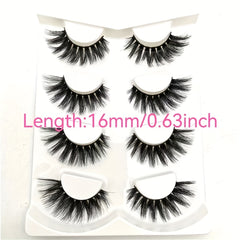 3D False Eyelashes Natural Look Four Pairs Pack