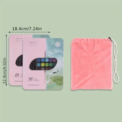 48 Colors Watercolor Paint Set in Pink Iron Box for Adults Beginners Kids