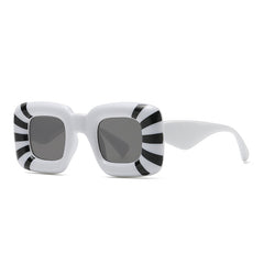 Striped Square Sunglasses UV400 for Beach Party Club