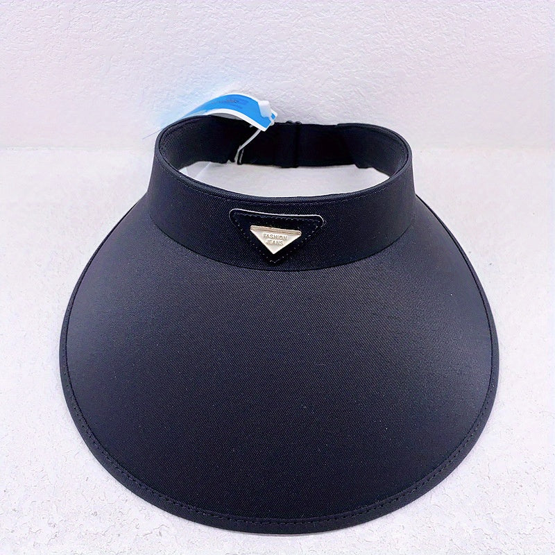 Triangle Patch Sun Visor Hat Large Brim UV Protection Sports Hat