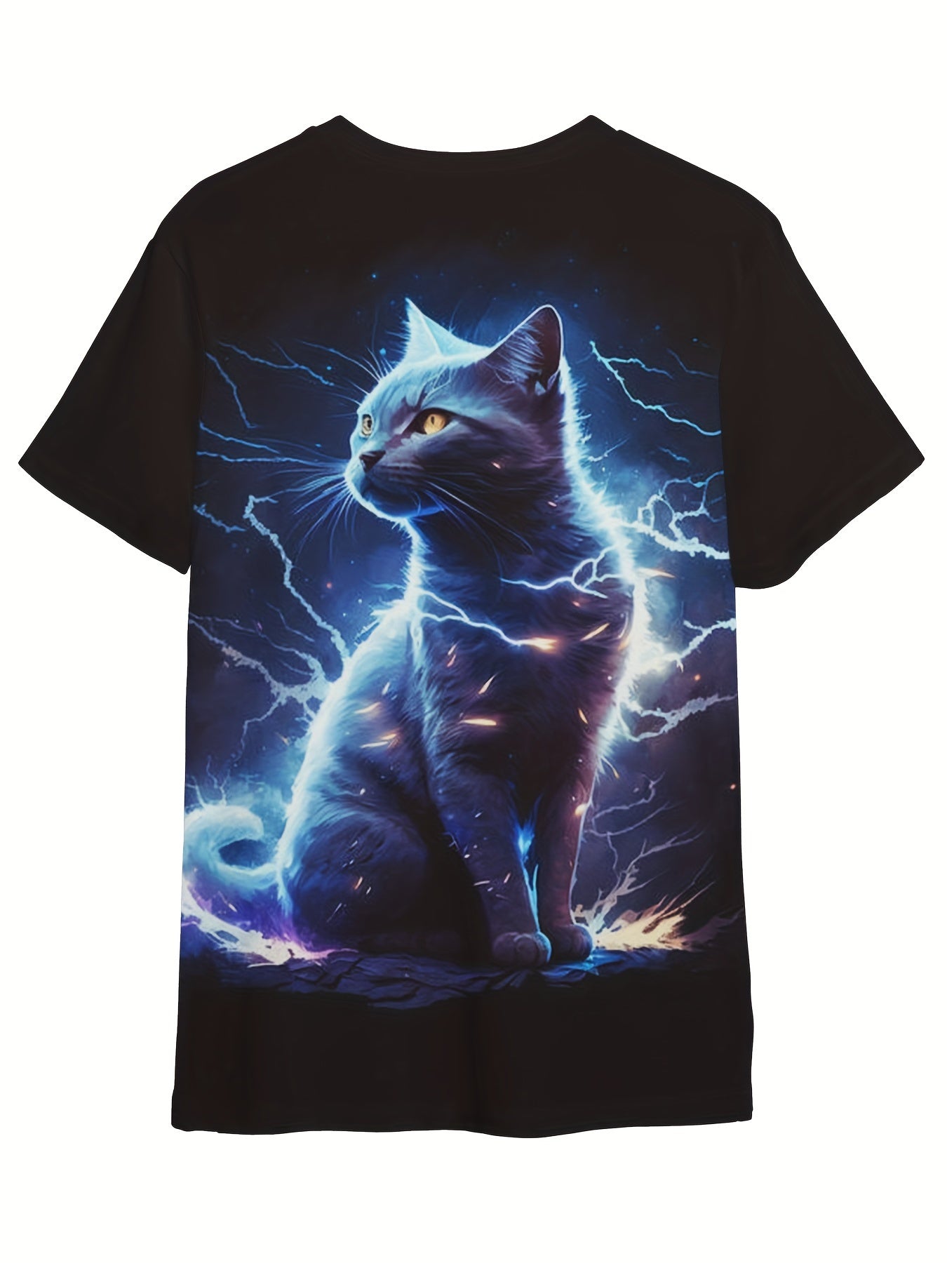 Lightening Cat Graphic T-shirt for Boys and Girls