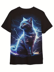 Lightening Cat Graphic T-shirt for Boys and Girls