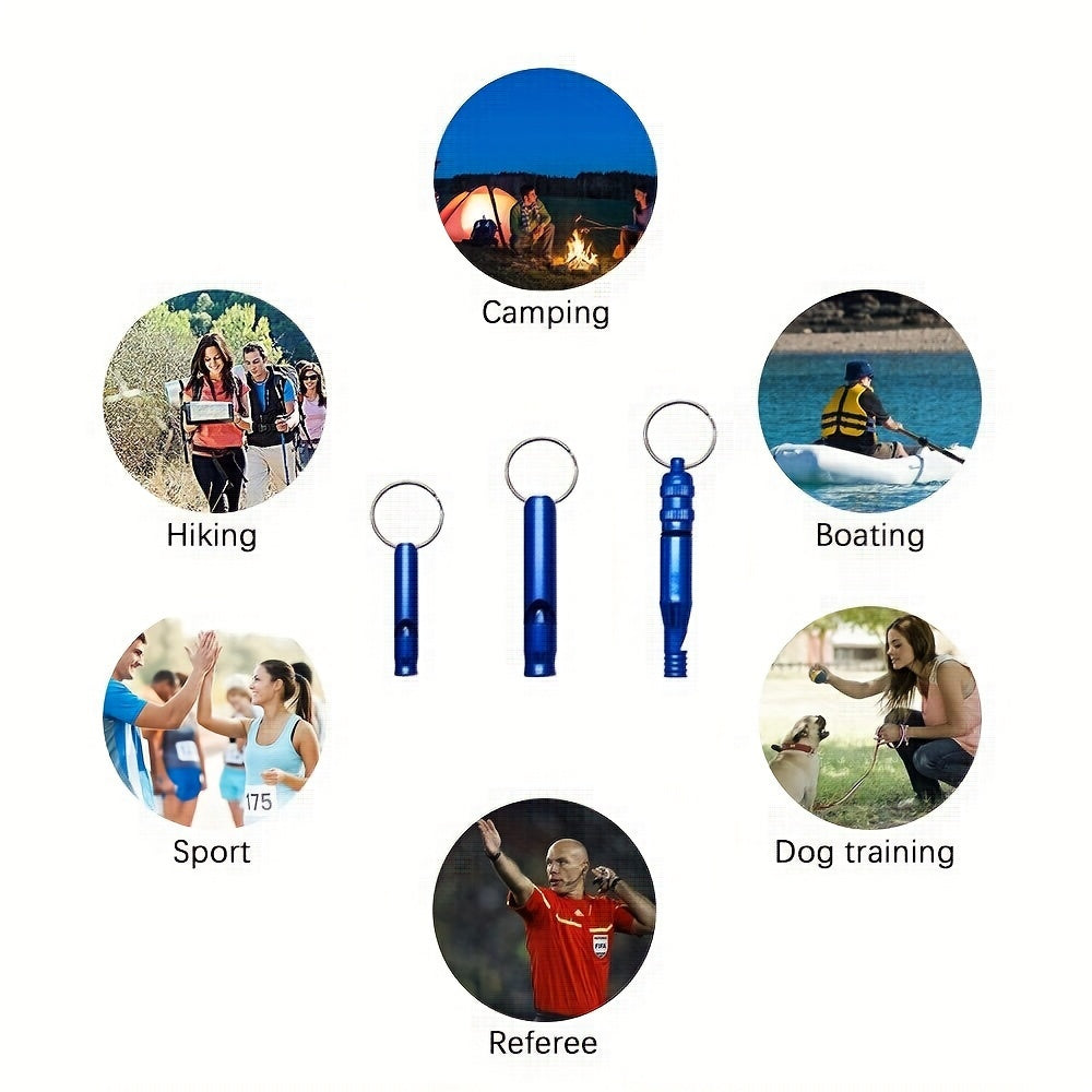 5PCS Outdoor Aluminum Whistle Keychain Pack