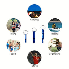 5PCS Outdoor Aluminum Whistle Keychain Pack