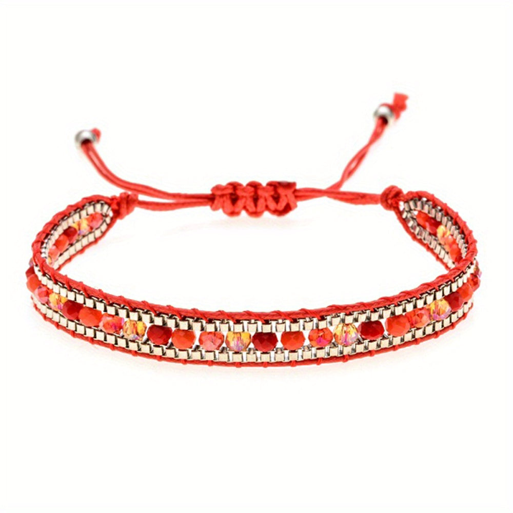 Boho Wrap Bracelet Glass Seed Beads Hand Woven Colorful Friendship Bracelet