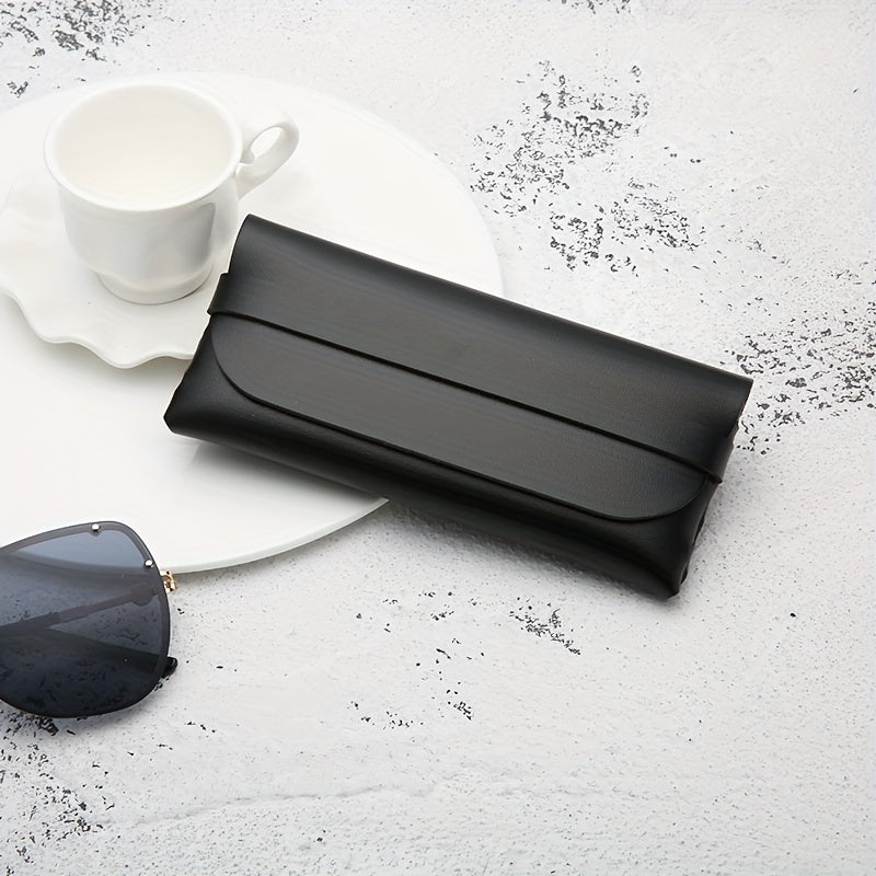 Soft PU Leather Glasses Bag Portable Container Minimalist Flap Case